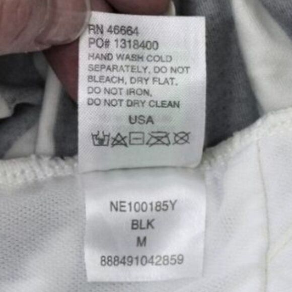 Swim Tankini Top Only Adjustable Strap Padded Bra Black & Cream Stripes Size Med - Picture 7 of 7